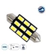 GloboStar® C5W 81307 Λάμπα Αυτοκινήτου LED 39mm FESTOON - 9xSMD5630 4.5W 675lm 120° DC 12-16V IP20 Μ3.9 x Π1.2 x Υ1.2cm Ψυχρό Λευκό 6000K